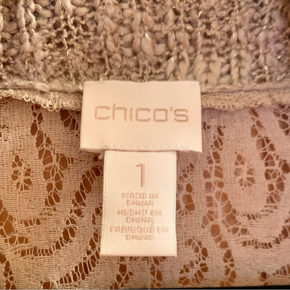 Chico’s Lace Back Sweater in Putty NWT - Picture 2 of 5